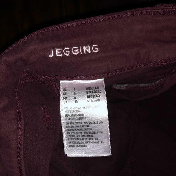 Maroon suede American Eagle jeans size 6 - Picture 2 of 4